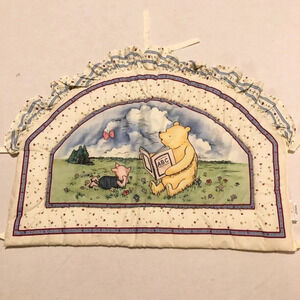 Vintage Disney Winnie The Pooh  Piglet Soft Crib Headboard Cover Pad Nursery